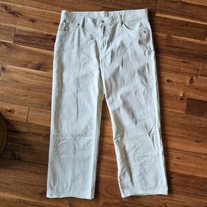 GAP Low Stride Wide Leg Denim Size 14 Cream Colorway